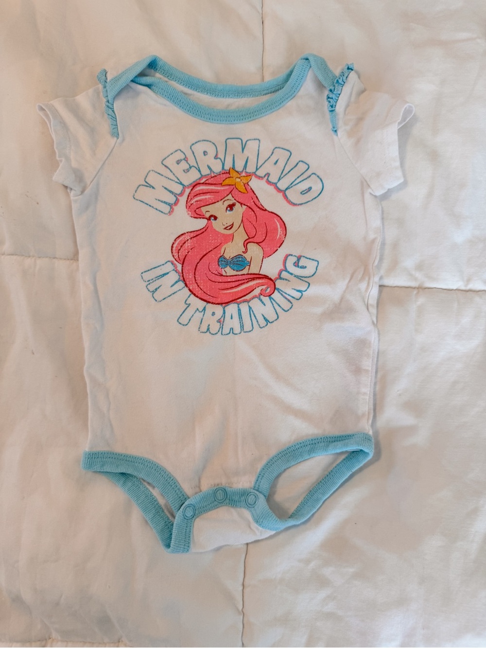 Disney Baby White 'Mermaid in Training' Onesie